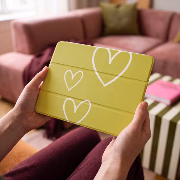 iPad hoes - Groen - Hartjes - Wit — 4