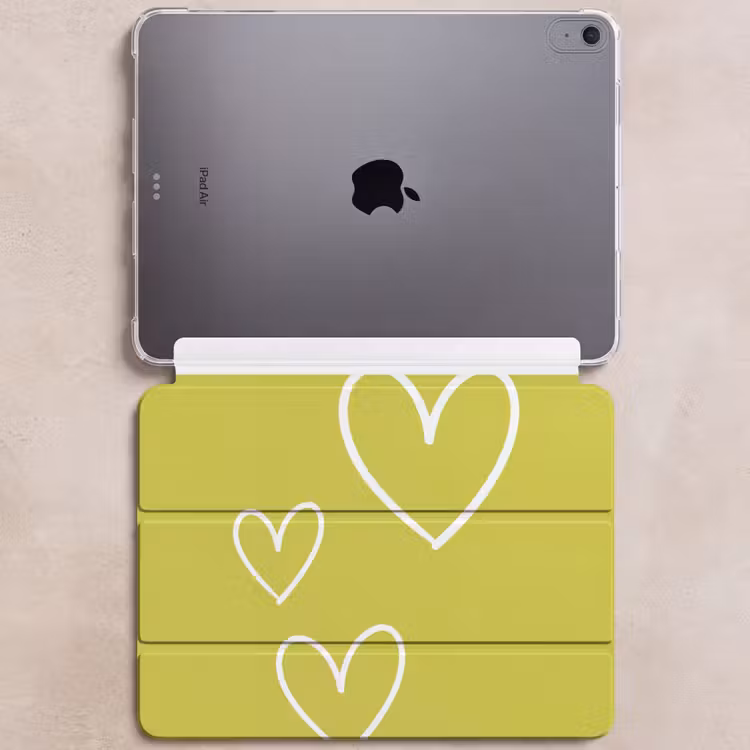iPad hoes - Groen - Hartjes - Wit — 6