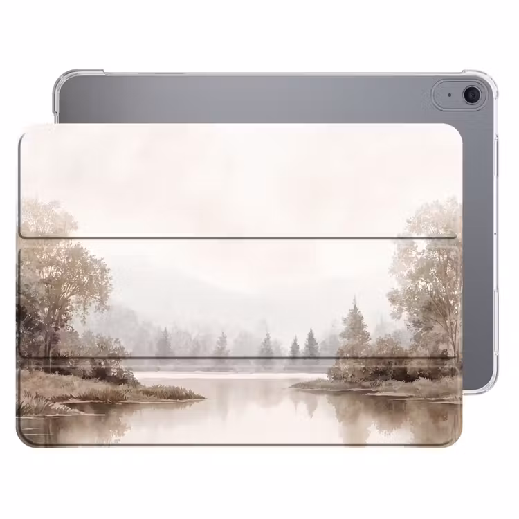 iPad hoes - Rivierlandschap - Minimalistisch - Aardetinten — 1