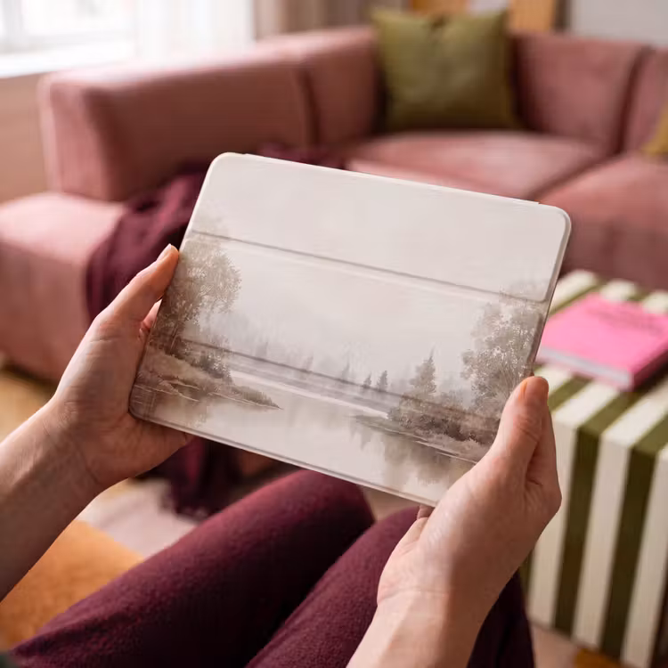 iPad hoes - Rivierlandschap - Minimalistisch - Aardetinten — 4