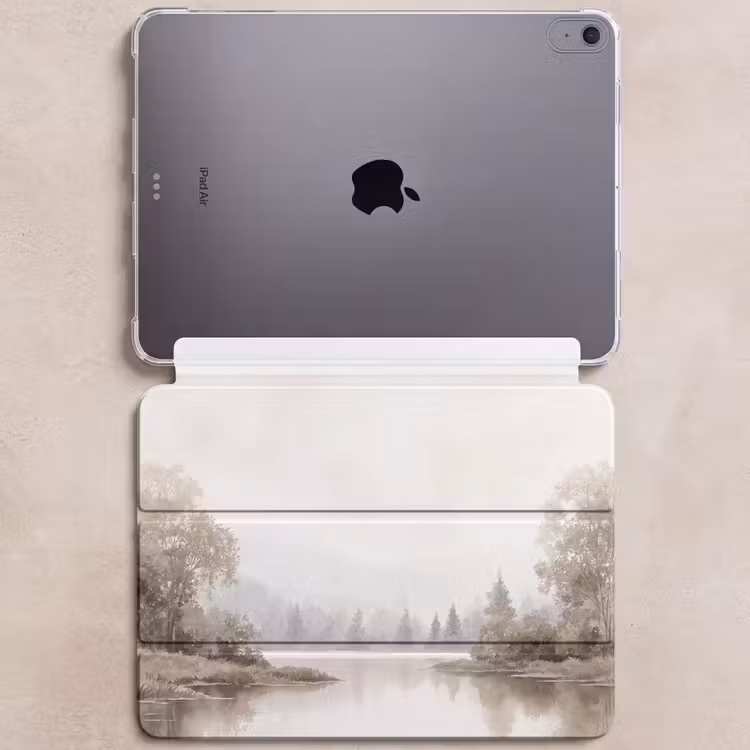iPad hoes - Rivierlandschap - Minimalistisch - Aardetinten — 6