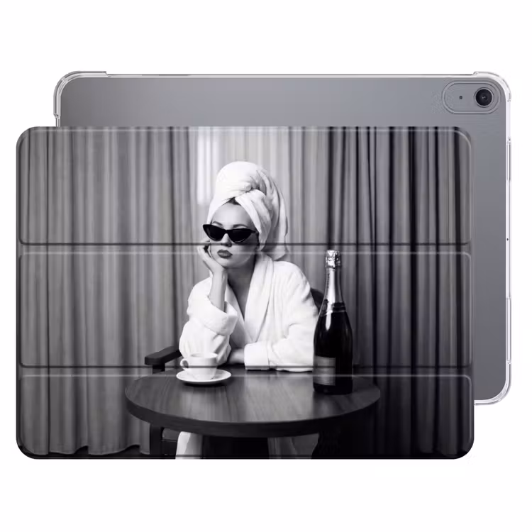 iPad hoes - Vrouw - Bubbels - Zwart - Wit — 1