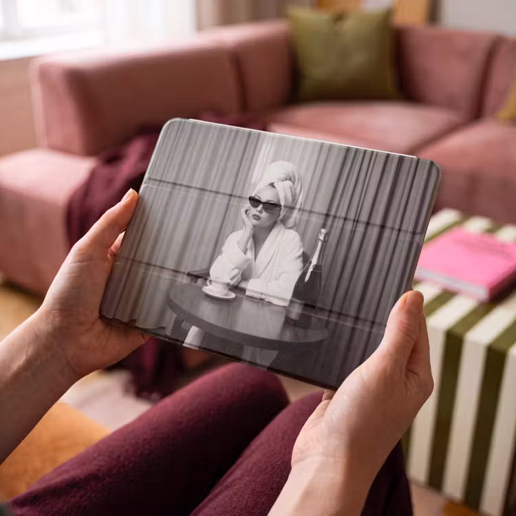 iPad hoes - Vrouw - Bubbels - Zwart - Wit — 4