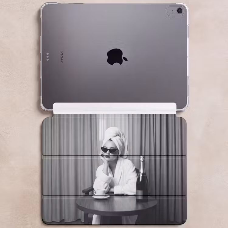 iPad hoes - Vrouw - Bubbels - Zwart - Wit — 6