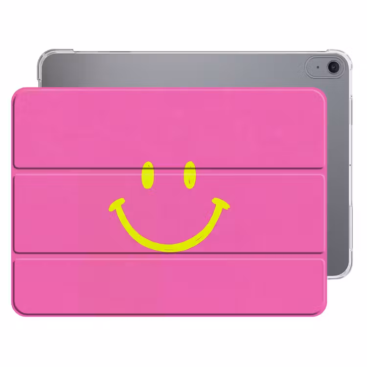 iPad hoes - Smiley - Vrolijk - Roze — 1
