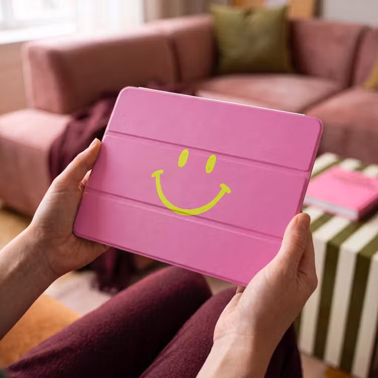 iPad hoes - Smiley - Vrolijk - Roze — 4