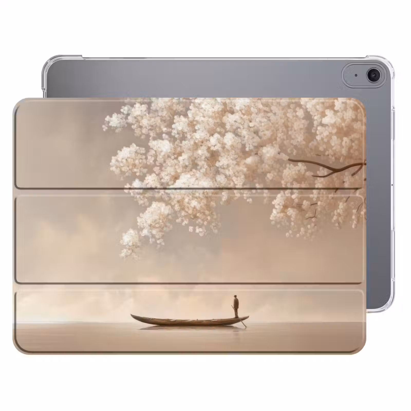 iPad hoes - Bloesems - Wit - Boot - Minimalistisch — 1