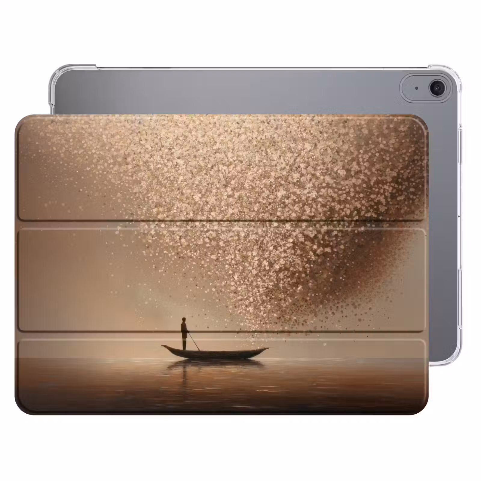 iPad hoes - Bootje - Blaadjes - Goud - Water — 1