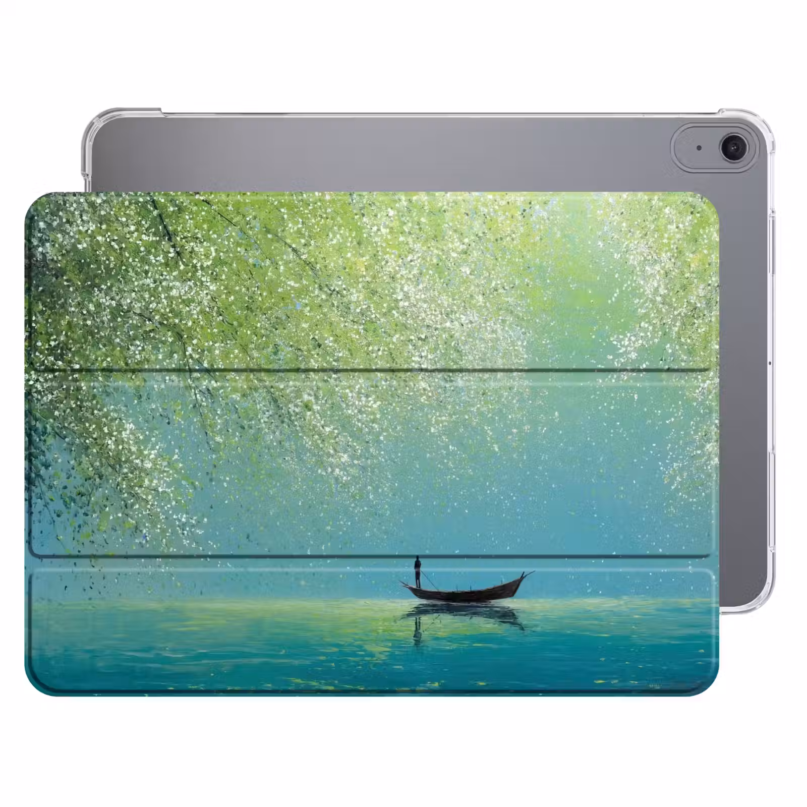 iPad hoes - Bootje - Water - Bladeren - Bloesems — 1