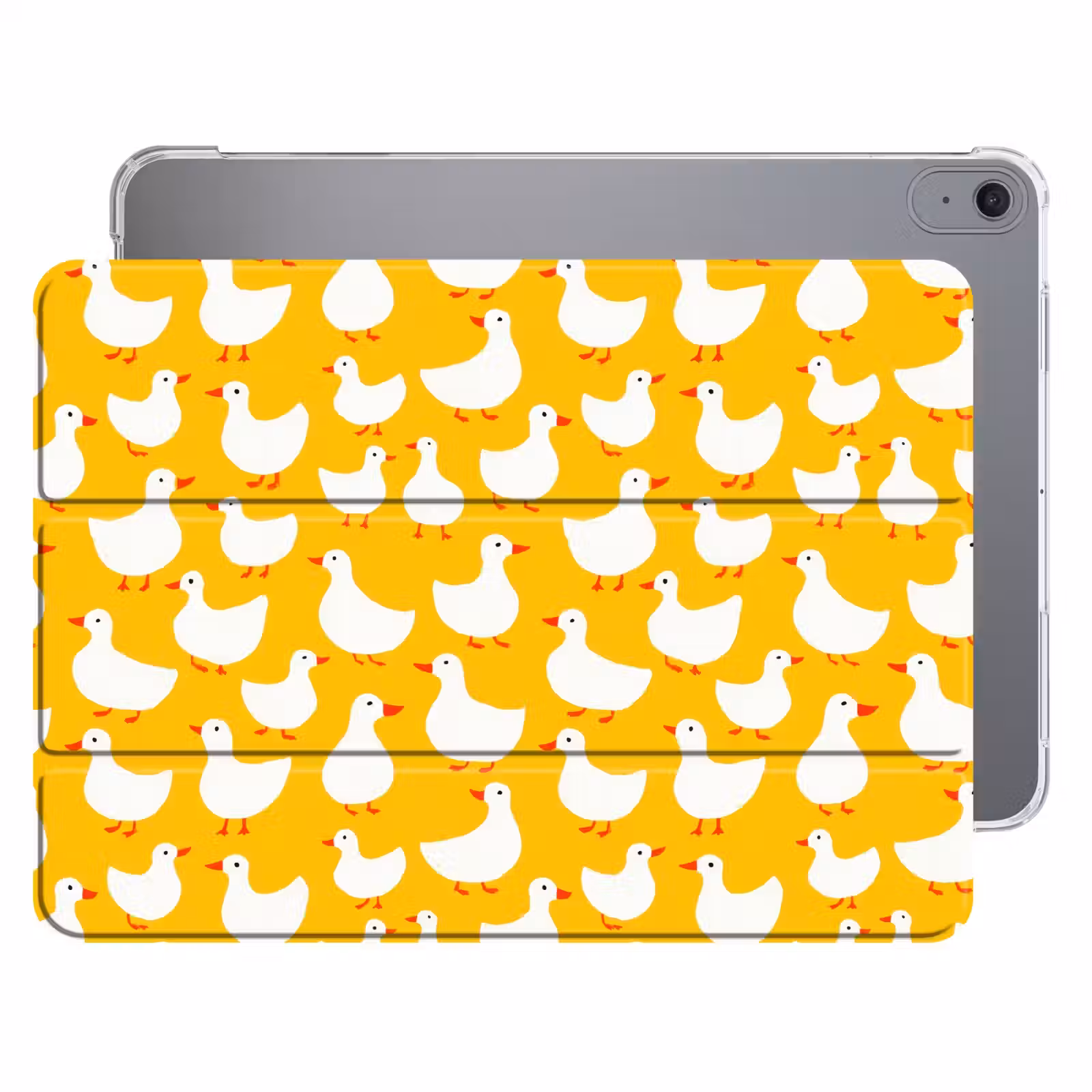 iPad hoes - Eendjes - Patroon - Geel — 1