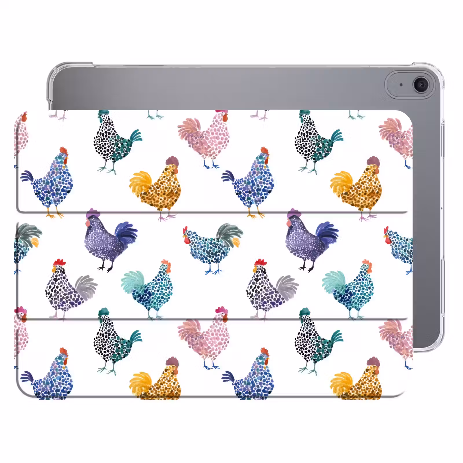 iPad hoes - Kippen -Aquarel - Kleurrijk — 1