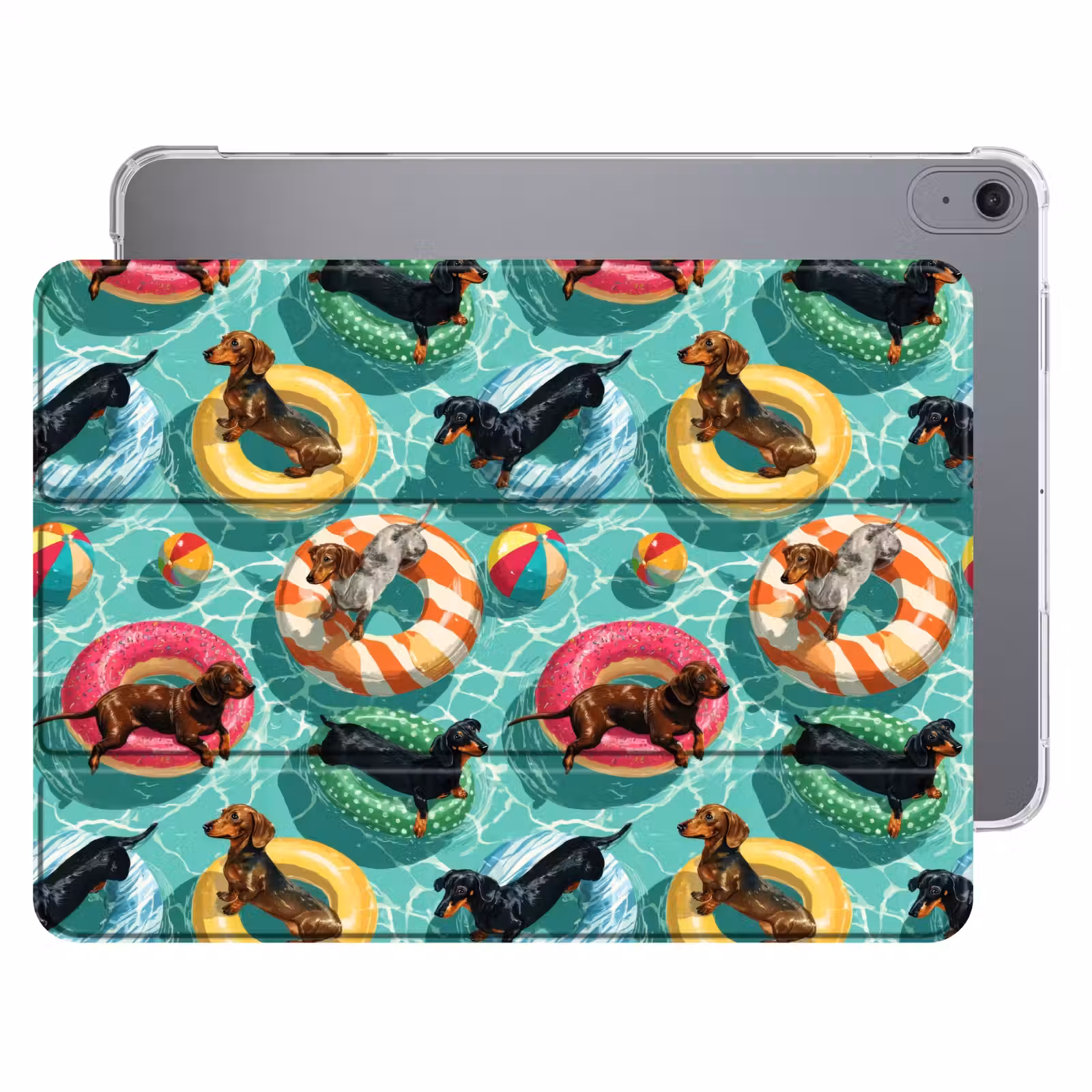 iPad hoes - Teckels - Zwembad - Kleurrijk — 1