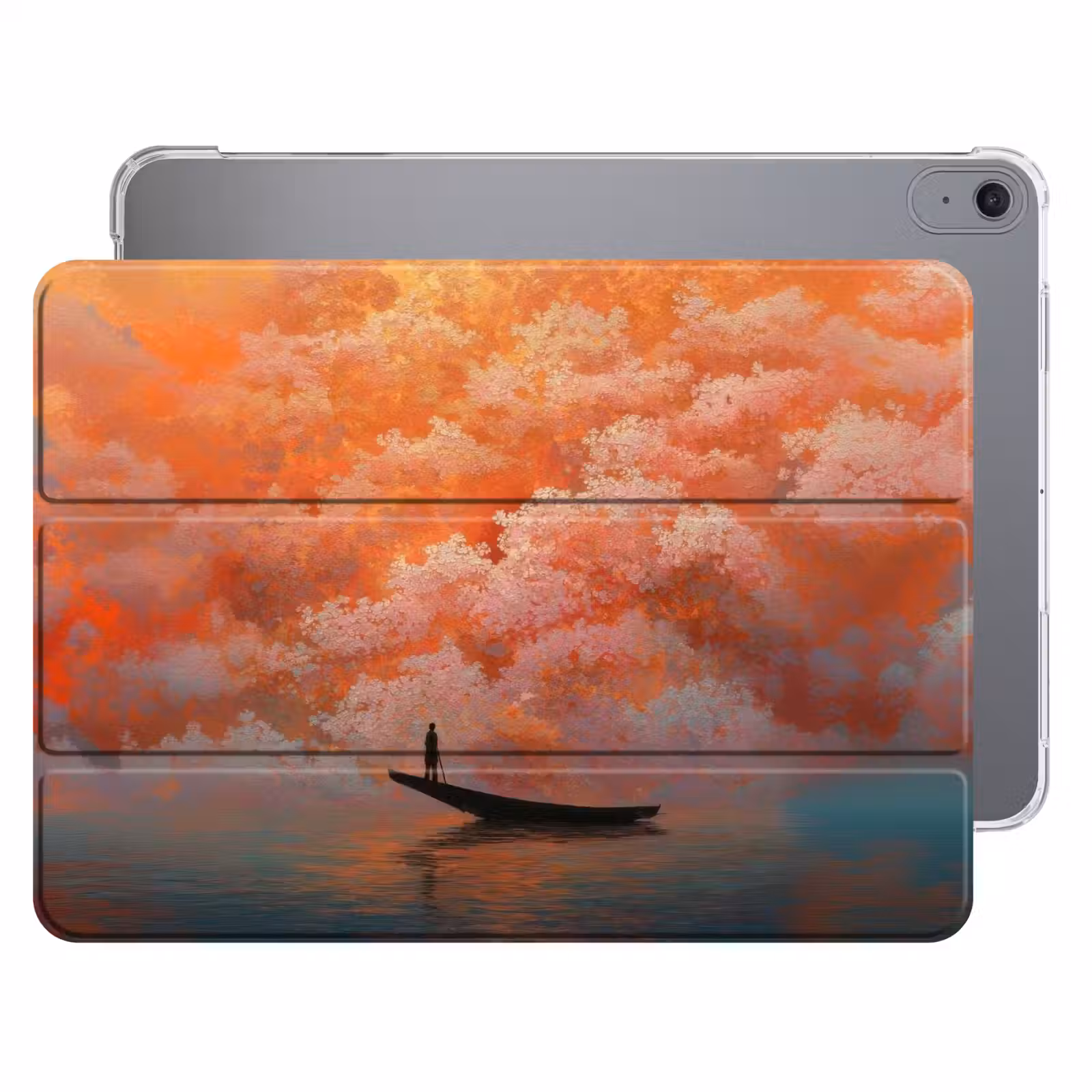 iPad hoes - Zee - Boot - Wolken - Oranje — 1