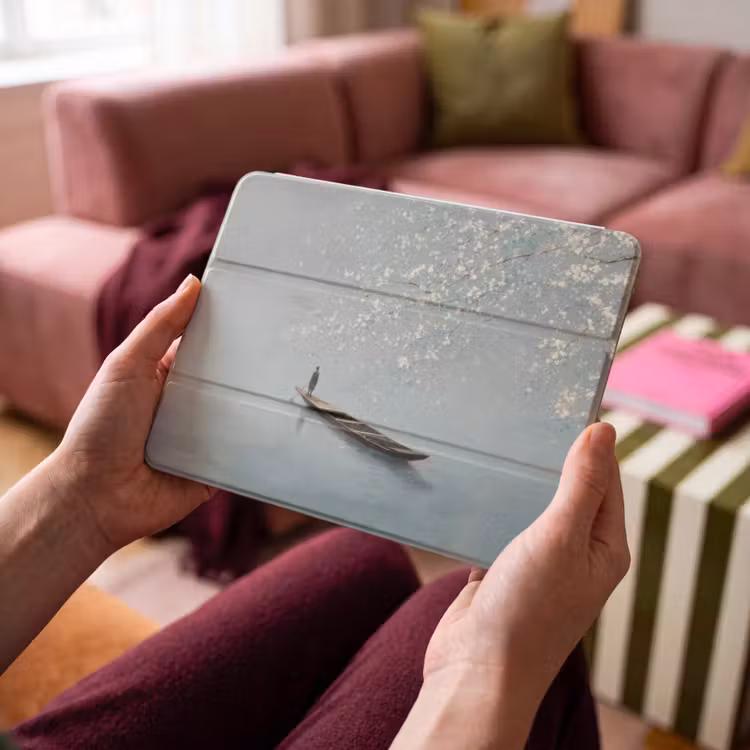 iPad hoes - Bloesems - Minimalistisch - Wateroppervlak - Boot — 4