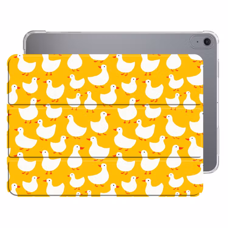 iPad hoes - Eendjes - Patroon - Geel — 1