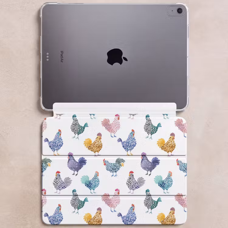iPad hoes - Kippen -Aquarel - Kleurrijk — 6