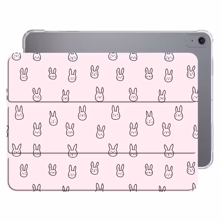 iPad hoes - Konijnen - Minimalistisch - Roze — 1