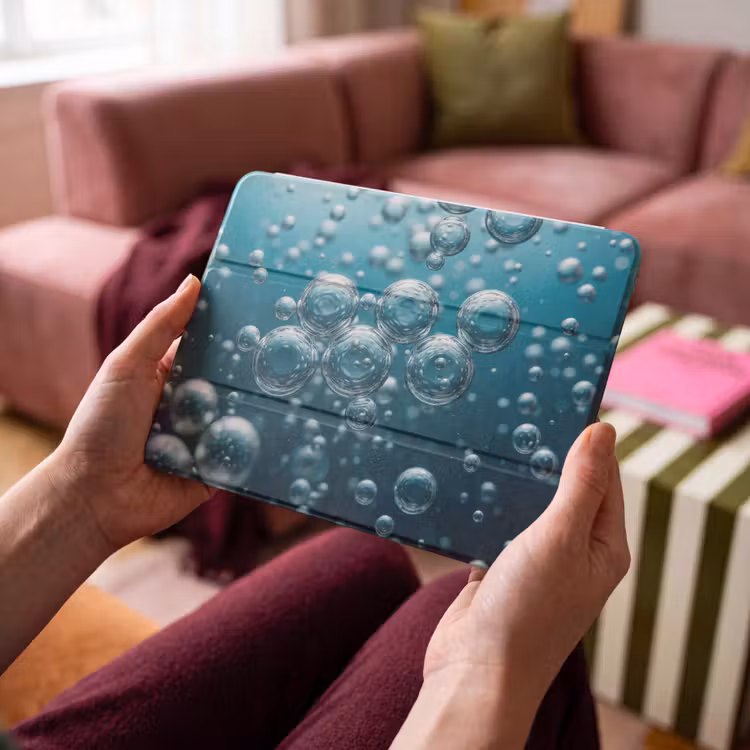 iPad hoes - Luchtbellen - Dynamisch - Blauw — 4