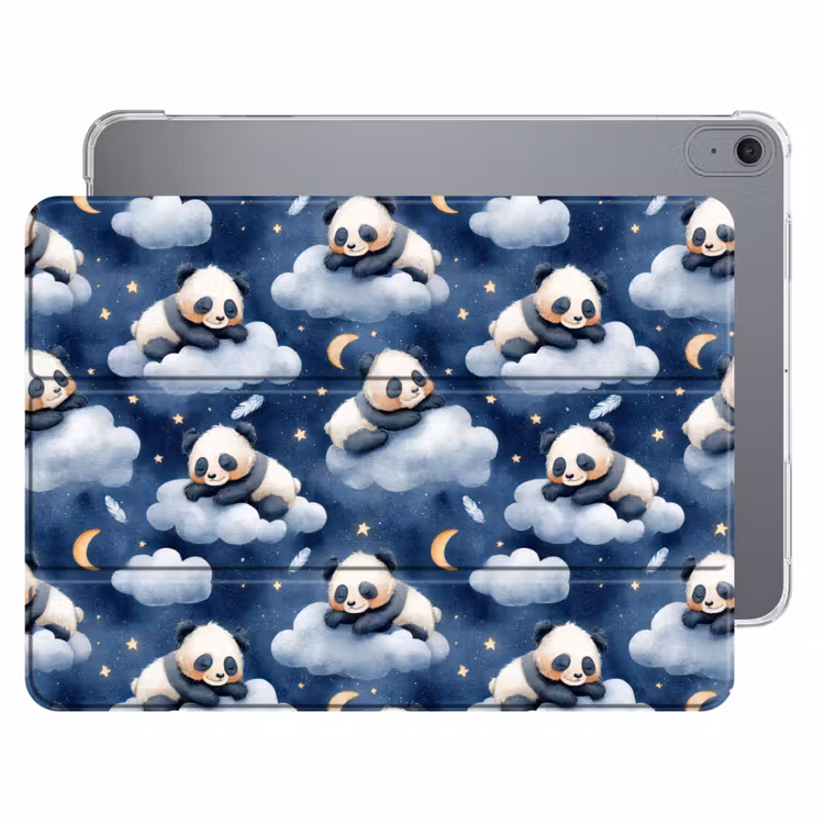 iPad hoes - Panda's - Slapen - Blauw — 1
