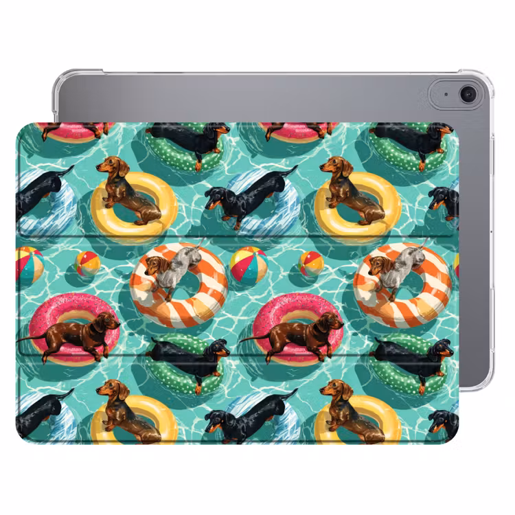 iPad hoes - Teckels - Zwembad - Kleurrijk — 1