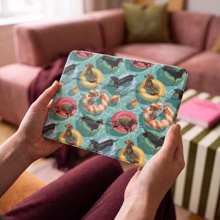 iPad hoes - Teckels - Zwembad - Kleurrijk — 4
