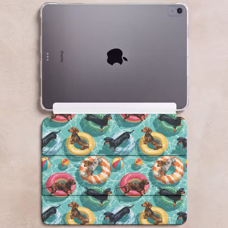 iPad hoes - Teckels - Zwembad - Kleurrijk — 6
