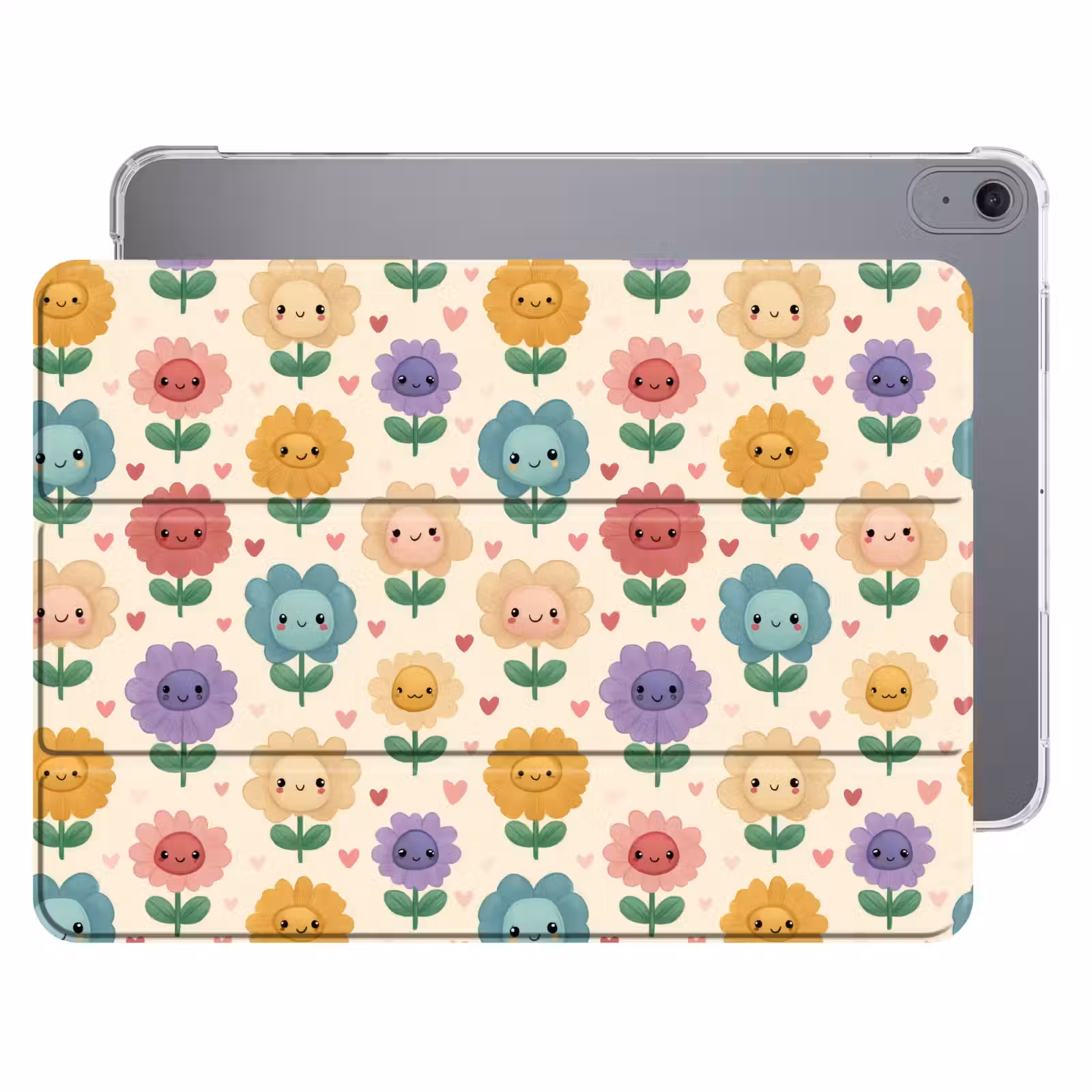 iPad hoes - Bloemen - Hartjes - Kleurrijk — 1