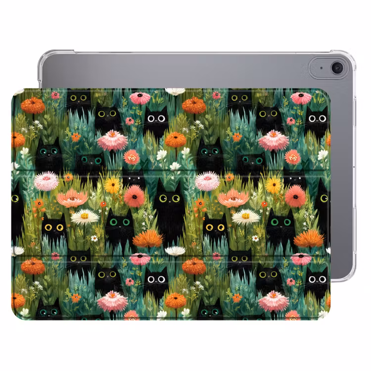 iPad hoes - Katten - Bloemen - Kleurrijk — 1