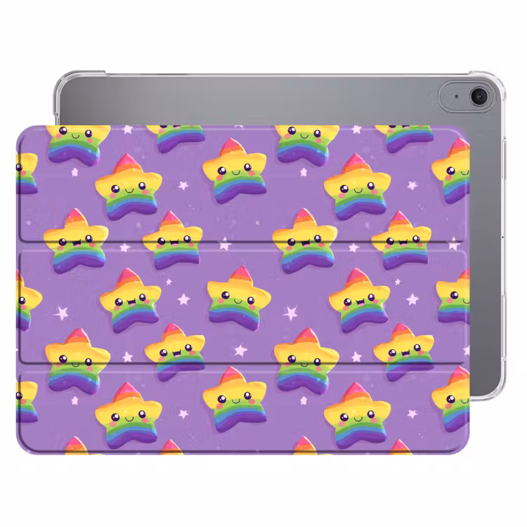 iPad hoes - Sterren - Regenboog - Paars — 1