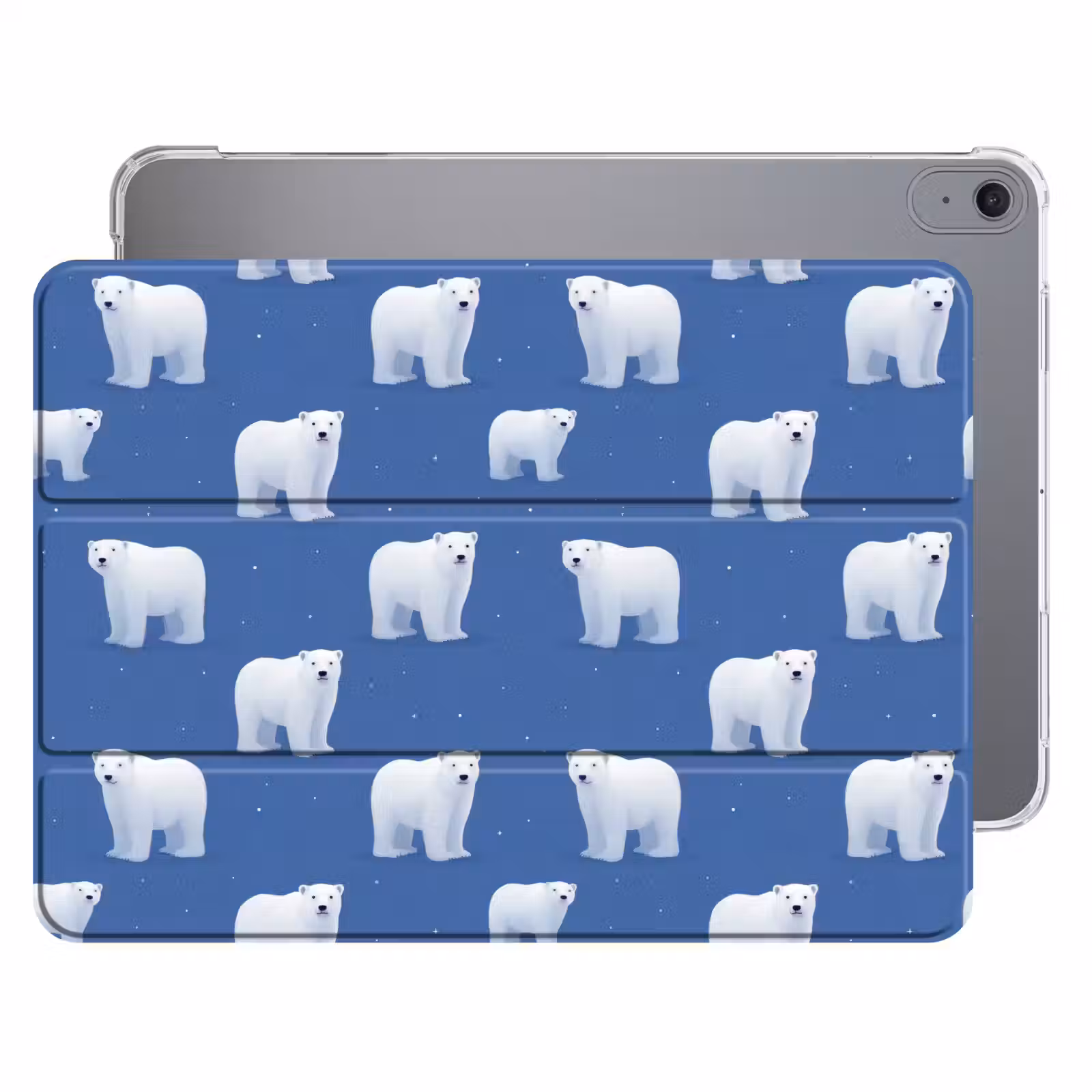 iPad hoes - IJsbeer - Patroon - Blauw — 1