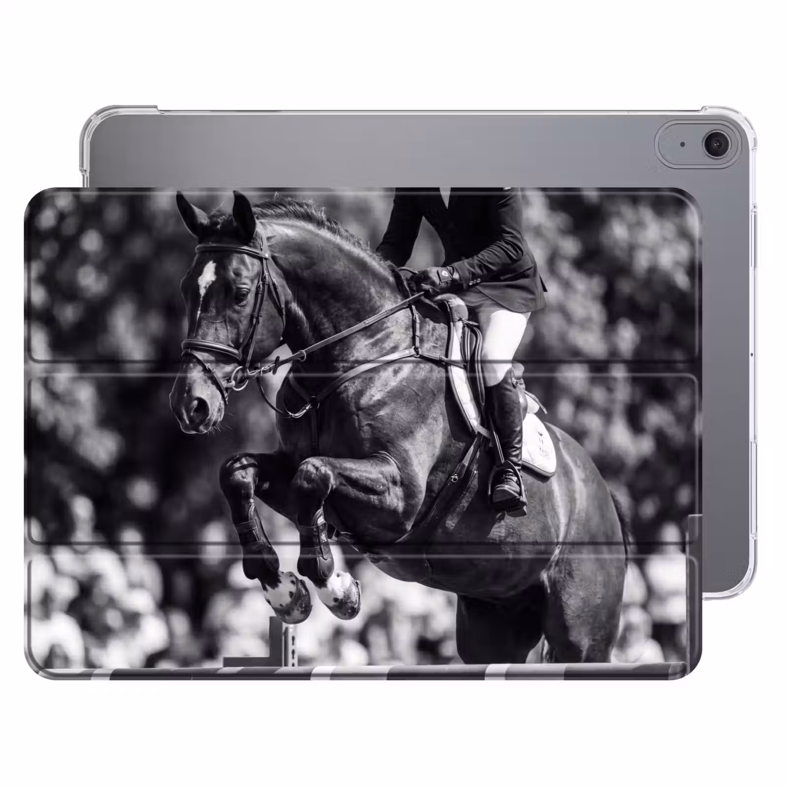 iPad hoes - Springen - Paard - Zwart - Wit — 1