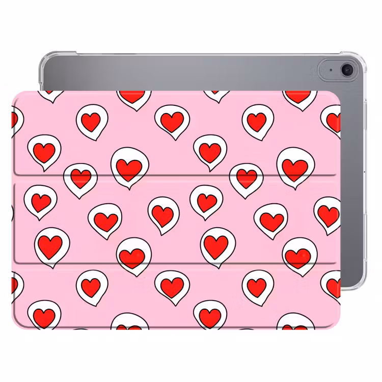 iPad hoes - Hartjes - Patroon - Rood — 1