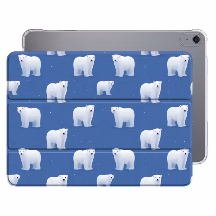 iPad hoes - IJsbeer - Patroon - Blauw — 1