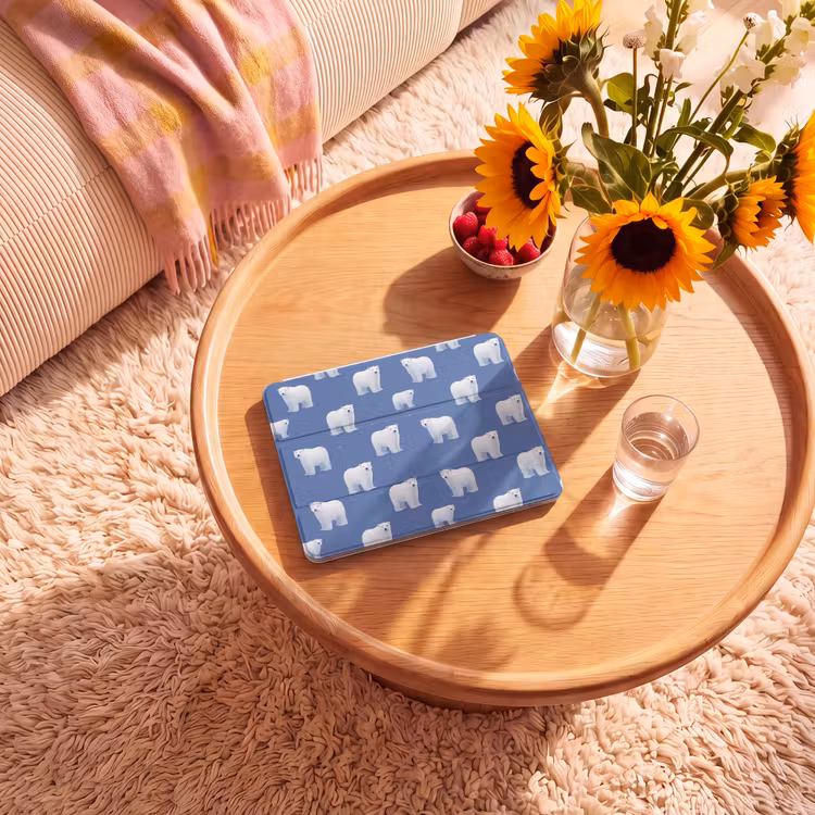 iPad hoes - IJsbeer - Patroon - Blauw — 2