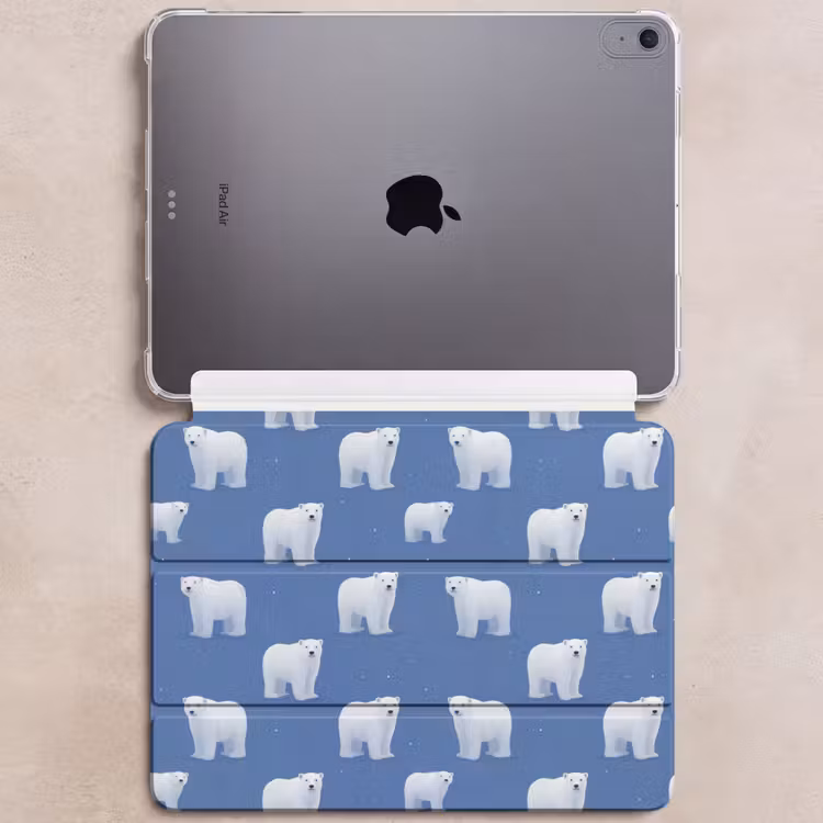 iPad hoes - IJsbeer - Patroon - Blauw — 6