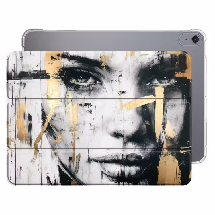 iPad hoes - Portret - Vrouw - Penseelstreken - Goud — 1