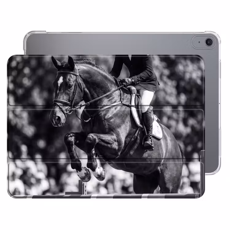 iPad hoes - Springen - Paard - Zwart - Wit — 1
