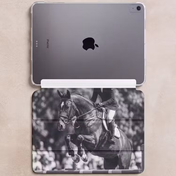 iPad hoes - Springen - Paard - Zwart - Wit — 6