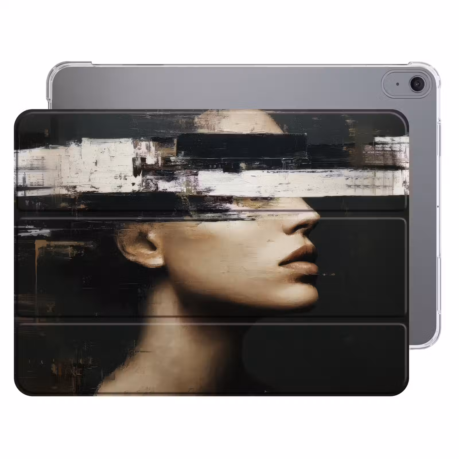 iPad hoes - Gezicht - Vrouw - Zwart - Abstract — 1