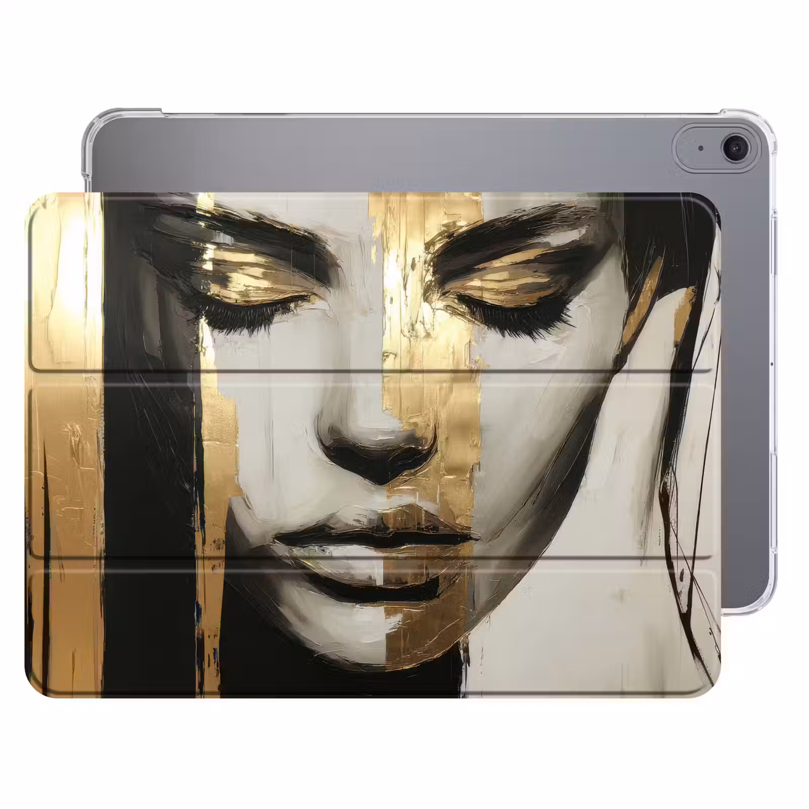 iPad hoes - Ogen - Gezicht - Goud - Strepen — 1