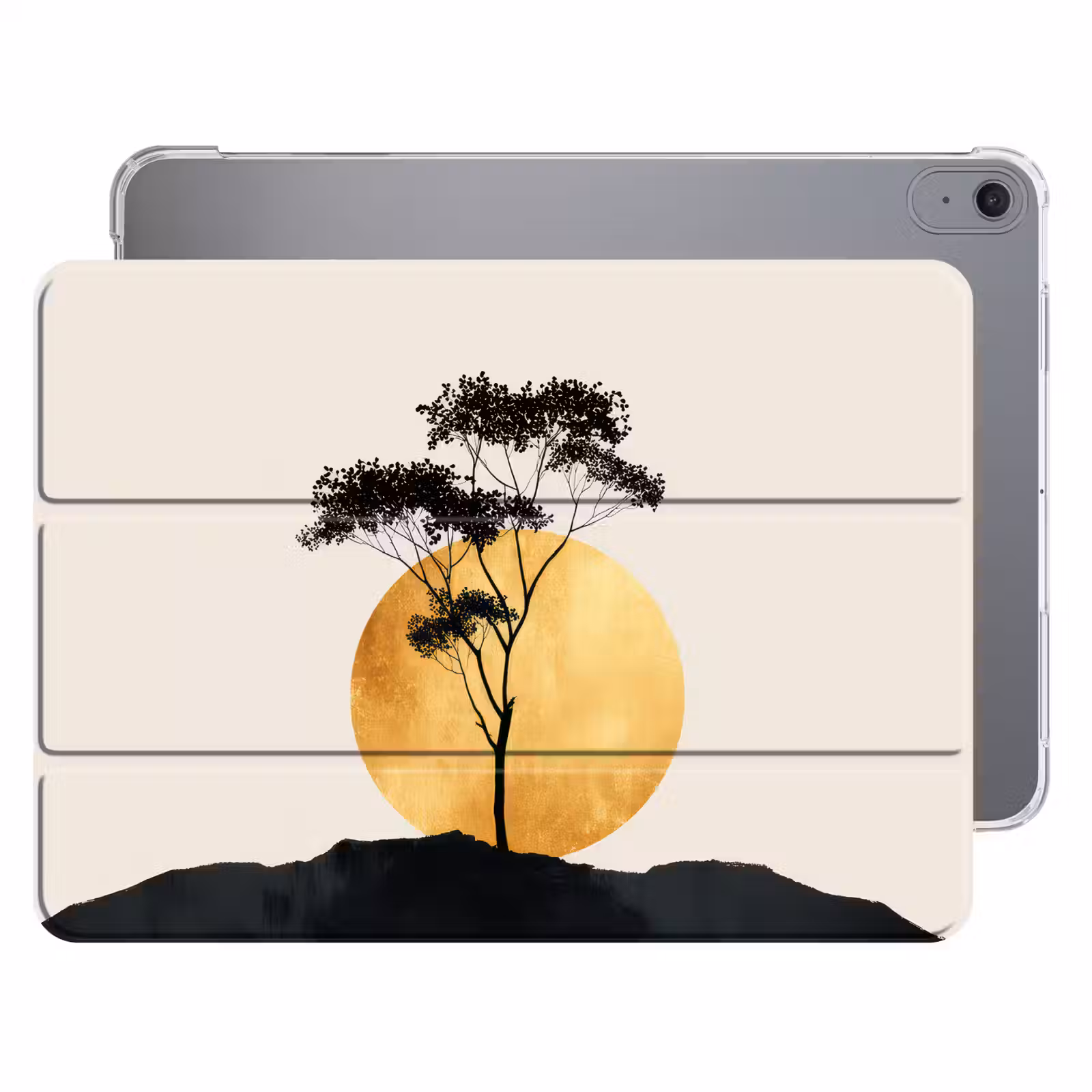 iPad hoes - Zwarte boom - Gouden cirkel - Heuvel — 1