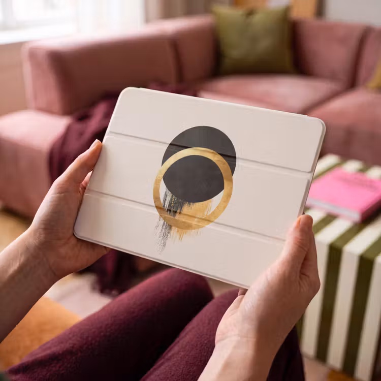 iPad hoes - Abstract ontwerp - Zwarte cirkel - Verfvlekken — 4
