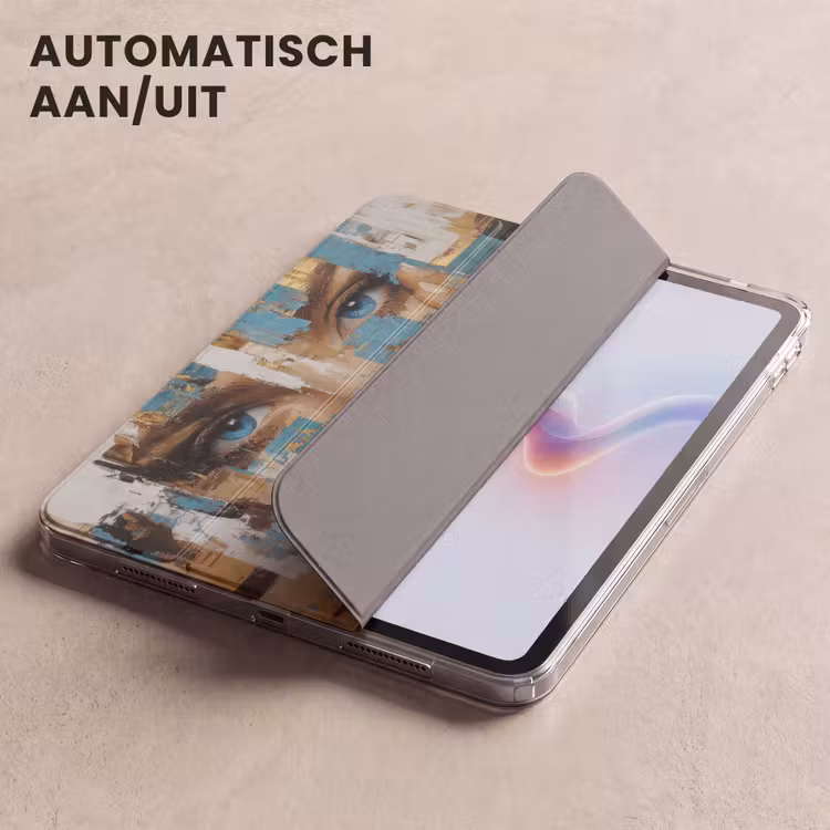 iPad hoes - Abstract - Penseelstreken - Blauw - Gezicht — 5