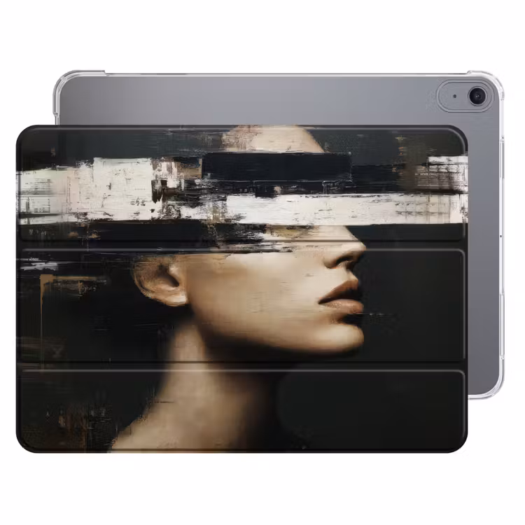 iPad hoes - Gezicht - Vrouw - Zwart - Abstract — 1