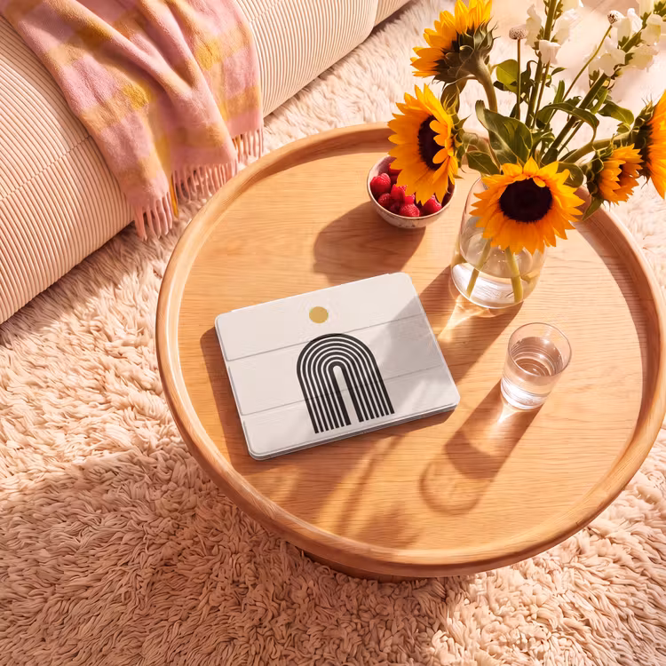 iPad hoes - Minimalistisch - Zwarte boog - Gouden cirkel — 2