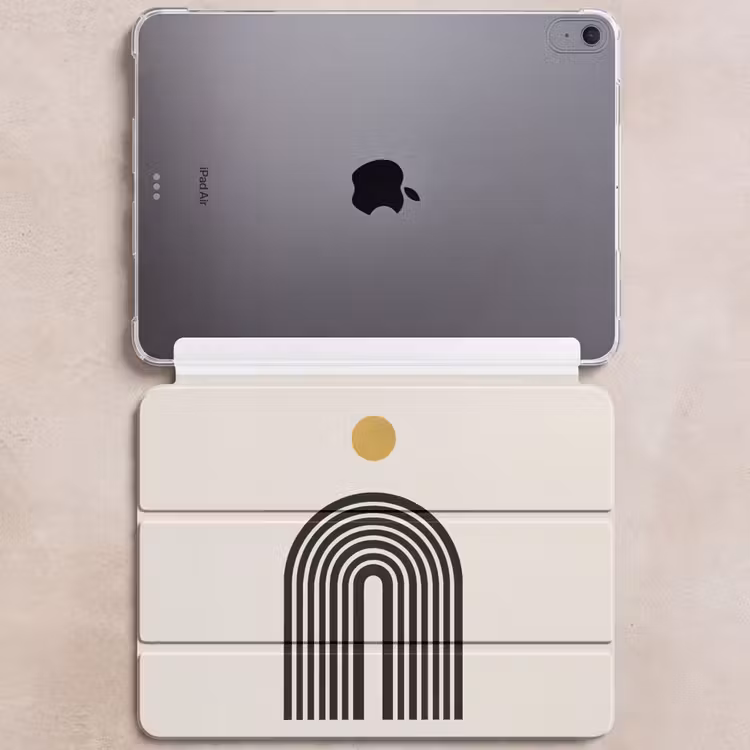 iPad hoes - Minimalistisch - Zwarte boog - Gouden cirkel — 6