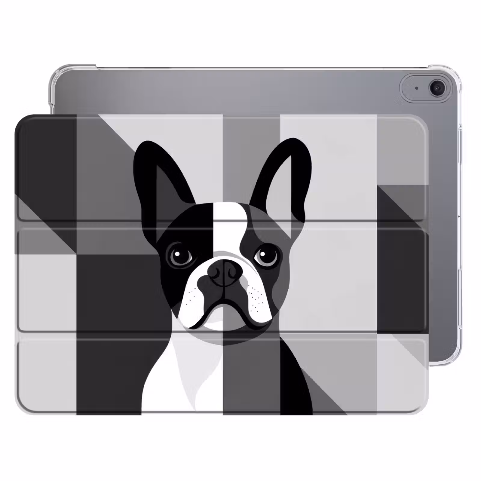 iPad hoes - Buldog - Zwart - Abstract - Vlakken — 1