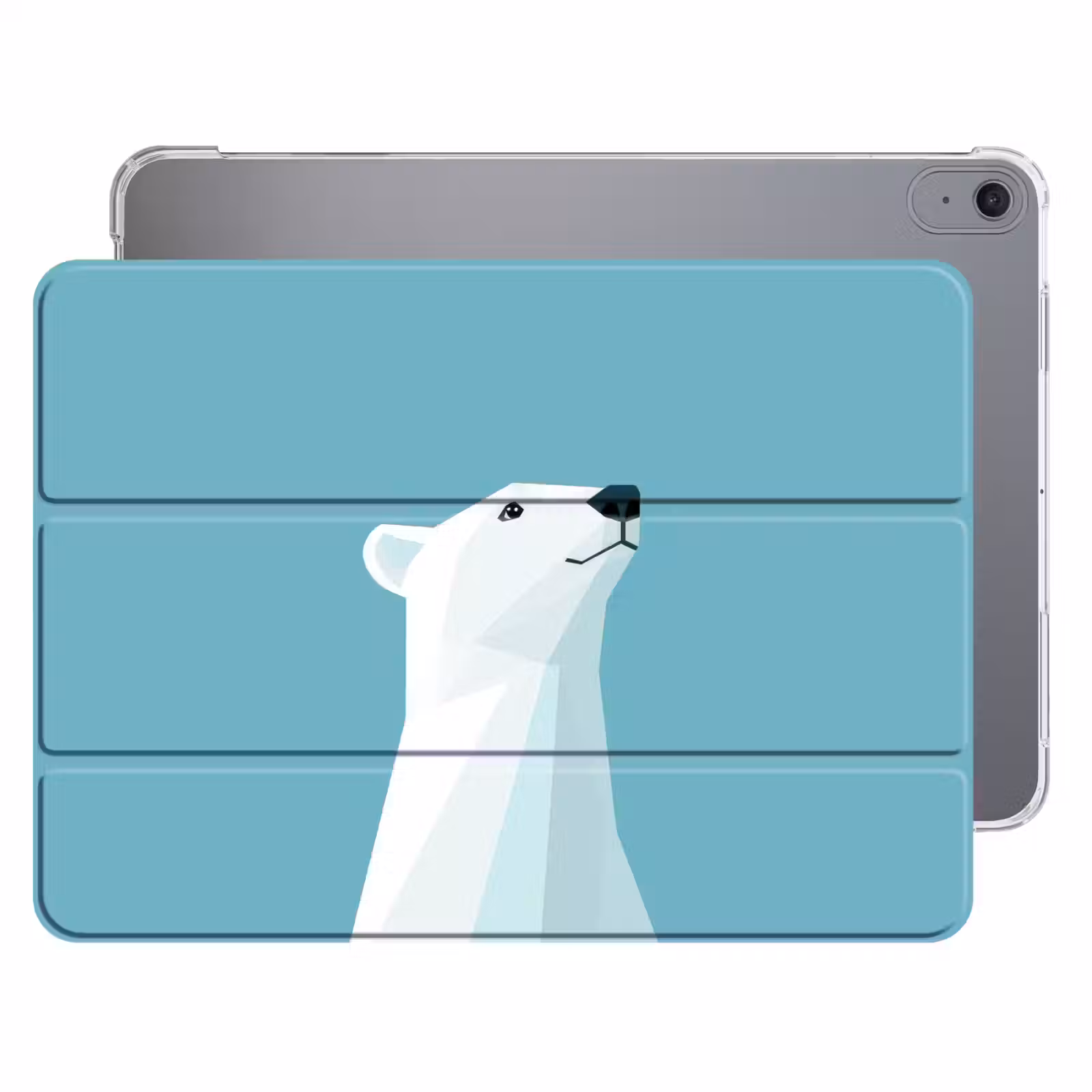 iPad hoes - Ijsbeer - Lichtblauw - Minimalistisch — 1