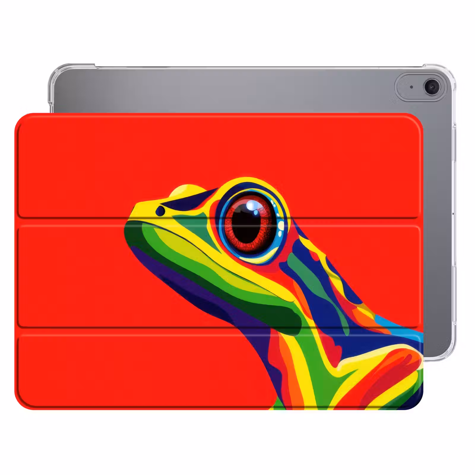 iPad hoes - Kikker - Kleurrijk - Strepen - Ogen — 1