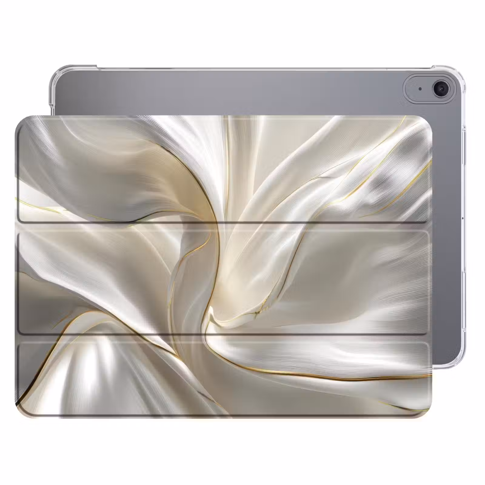 iPad hoes - Stof - Plooien - Goud — 1